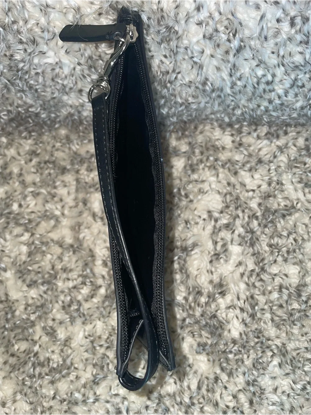 Calvin Klein Black Leather Wristlet